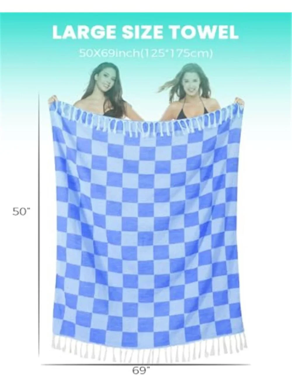 Oversized Beach Towel Quick Dry Sand Free Microfiber Pool Travel Towel 50x69
